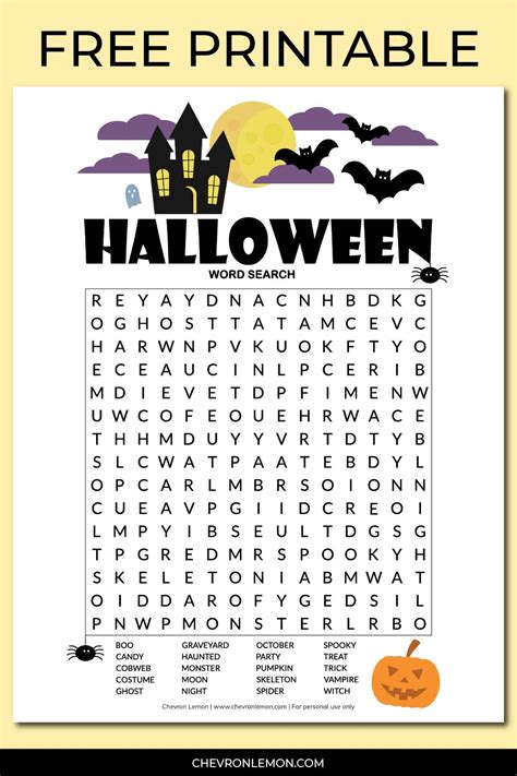 printable halloween word search