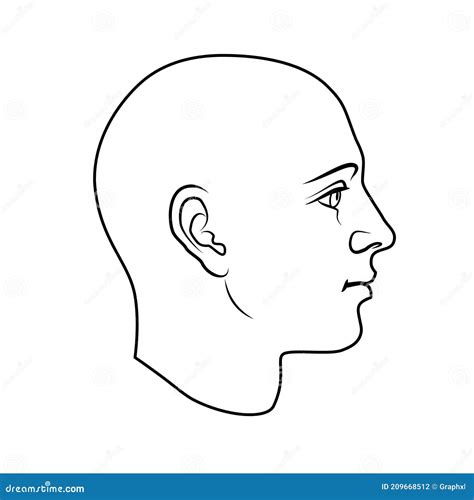 outline side profile   human male head male profile vector sketch
