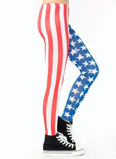 Show Off Your Patriotism In These American Flag Printed Leggings