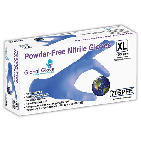 powder free nitrile gloves medium box 100