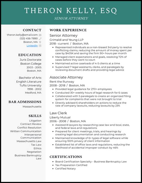 legal resume templates