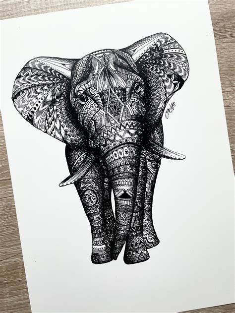 elephant print elephant pattern print elephant drawing etsy