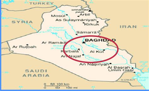 Location Of Baghdad Iraq Map