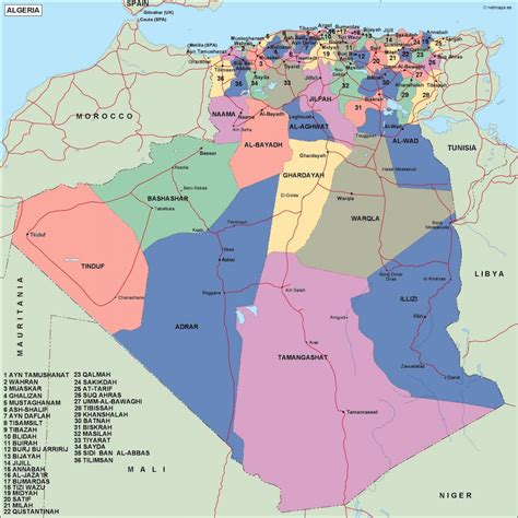 algeria political map vector eps maps eps illustrator map