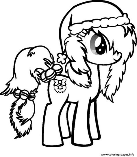 pony christmas coloring page printable