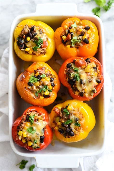 multi color peppers make the southwest flavors of this recipe a healthy