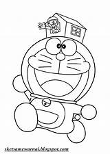 Doraemon Mewarnai Kartun Sketsa Gambarcoloring Dinokids Kumpulan Hitam Dora Emon His sketch template