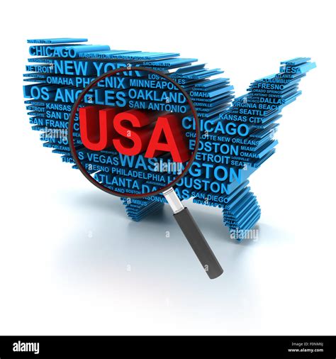 magnifying glass map usa  res stock photography  images alamy