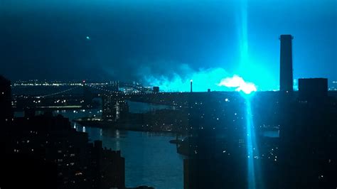 york sky turns bright blue  transformer explosion   york times