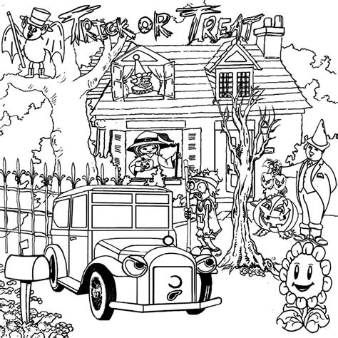 halloween haunted house coloring pages  getcoloringscom