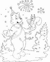 Squirrel Bear Coloring Years sketch template