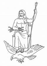 Coloring Poseidon Zeus God Popular Greek sketch template
