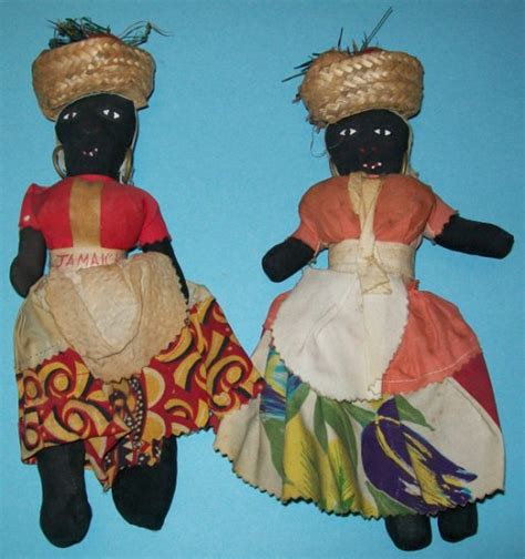 Vintage Jamaican Cloth Dolls Set Of 2