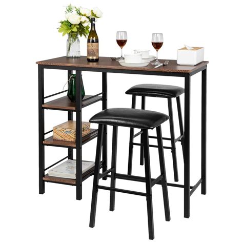 zimtown  piece counter height dining table set kitchen dining pub bar