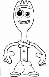 Forky Coloring sketch template