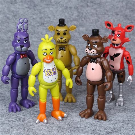 5 5 inches 5pcs set pvc five nights at freddy s with lighting action