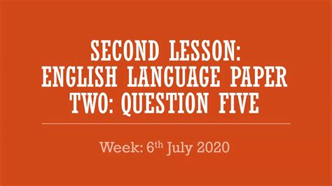 lesson aqa gcse english language paper  question  youtube