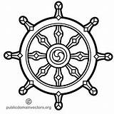 Dharma Wheel Vector Buddhist Symbols Publicdomainvectors Clip Tattoo Rad Symbol Public Clipart sketch template