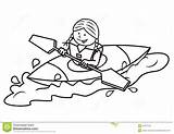 Kayak Canoe Kajak Rowing Sommeil Amusing Canotaje Colorable Ragazzo Paddling sketch template