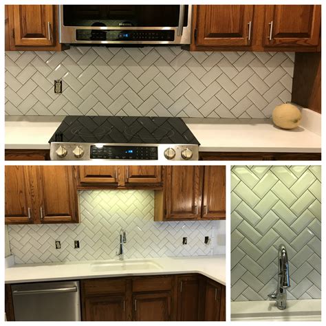 subway tile backsplash   herringbone pattern destin elite tile