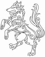 Celtic Wolf Designs Embroidery Coloring Heraldry Pages Paper Patterns Tattoo Colouring Pattern Tattoos Adult Gilded Lion Stencil Symbols Books Urbanthreads sketch template