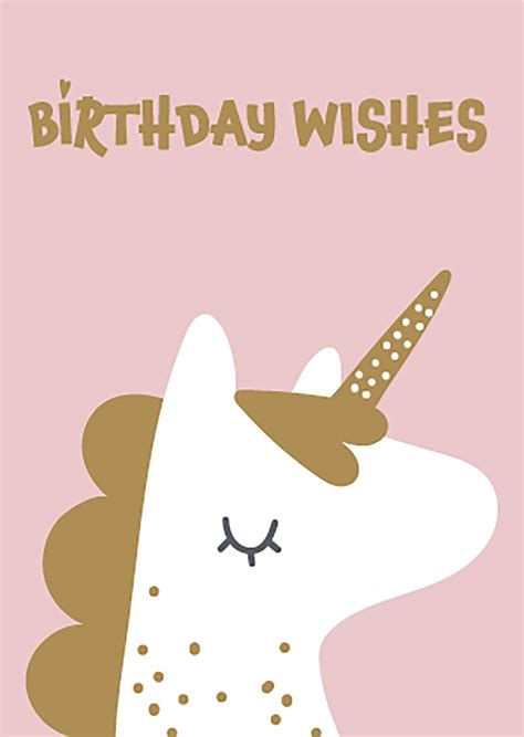 printable unicorn birthday card    girlmagical etsy