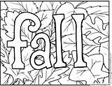 Coloring Autum Fall Pages Text Printable sketch template