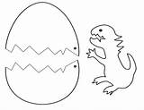 Egg Coloring Pages Broken Eggs Cracked Dinosaurus Template Chick Easy Tocolor Dinosaur Print Color Place Crafts Templates Kids Preschool Dinosaurier sketch template