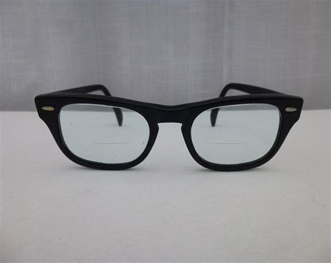 vintage 50s mens eyeglasses black horn rim mad men frames