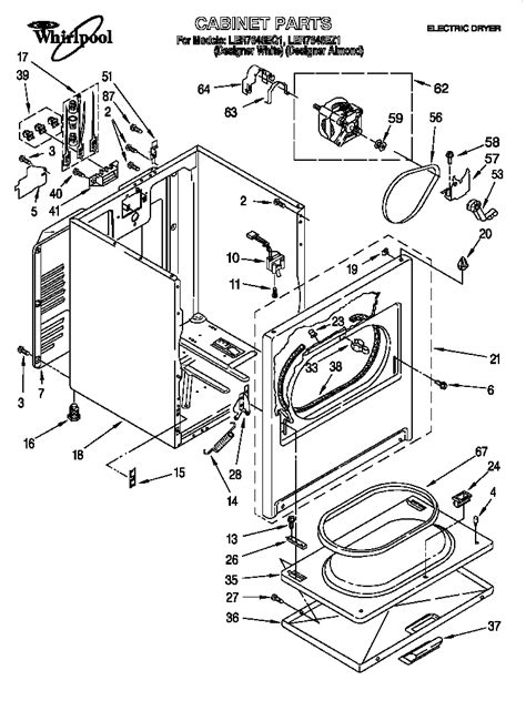 whirlpool dryers parts model lereq sears partsdirect