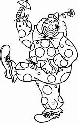 Clown Coloring Happy Pages Umbrella Walking Little Getdrawings Color Getcolorings sketch template