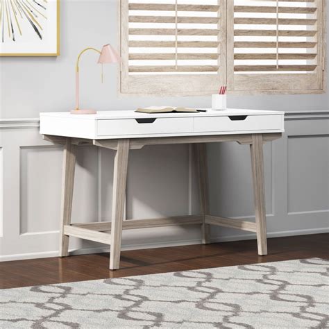 whitney 48in snowy white desk whalen furniture