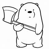 Bare Bears Bear Coloring Pages Ice Draw Drawing Axe Step Printable Ax Easy Sketchok Wonder sketch template
