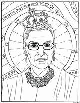 Coloring Pages Bader Ruth Ginsburg Rbg Supreme Women Adult Court Eleanor Roosevelt Printable Feminist History Sheets Justice Colouring Color Drawing sketch template
