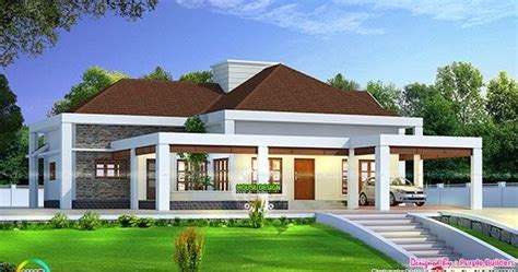 stunning single floor house  road level kerala home design  floor plans  houses