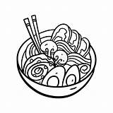 Noodles Drawn Wok Asisan Noodle sketch template