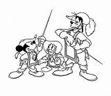 Coloring Pages Musketeers Three Mickey Goofy Donald Musketeer Mouse Duck Goof Sword Fight Between Color Print Coloringpages1001 Cartoons Popular Coloringhome sketch template