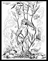 Kelp Forest Drawing Mermaid Line Coloring Pages Sea Getdrawings Getcolorings Paintingvalley sketch template