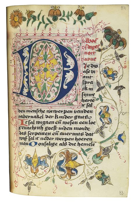 Book Of Hours And Prayerbook In Dutch Illuminated Manuscript On