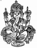 Ganesh Ganesha Ganpati Gunina Ganapati Bhagwan Colouring Pencil Coloringtop Bappa Kunau Chaturthi Mestre sketch template