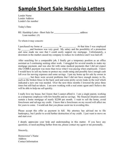 sample letter  homeowner  foreclosure    letter