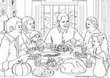 Thanksgiving Dinner Pages Coloring Colouring Name sketch template