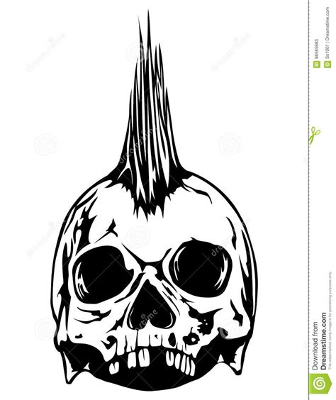 skull punk stock vector illustration  grunge anarchy