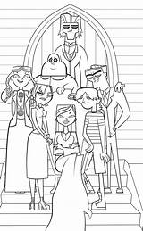 Addams Family Coloring Pages Printable Drama Total Tdi Island Lines Deviantart Crossover sketch template