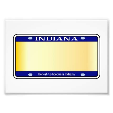 blank indiana state license plate photo print zazzlecouk