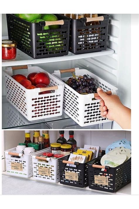 bera home 4 adet düzenleyici lüx siyah ahşap saplı görünümlü buzdolabı