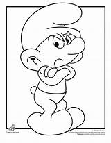 Coloring Smurf Pages Grumpy Mushroom Kids House sketch template