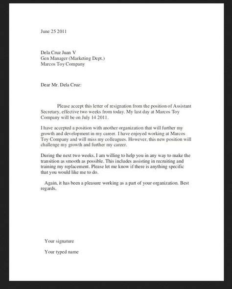 pin  cheryl marshall  resign resignation letter format