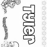Coloring Tyler Pages Trinity Girls Name Hellokids Girl Tyra sketch template
