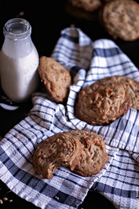 brown butter toffee walnut cookies urban bakes